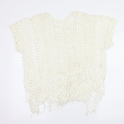 Back view of Select women’s white knit jumper, size L