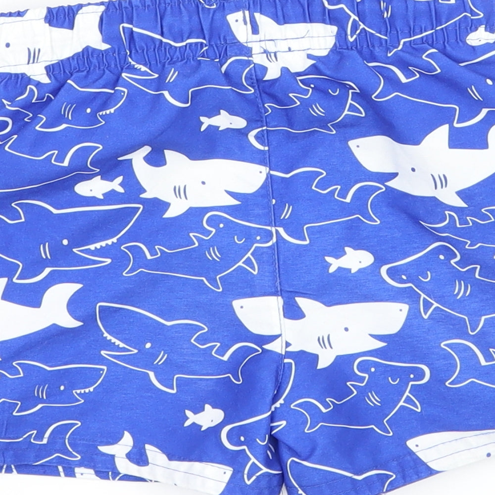 George Womens Blue Geometric  Sweat Shorts Size 2 - Sharks