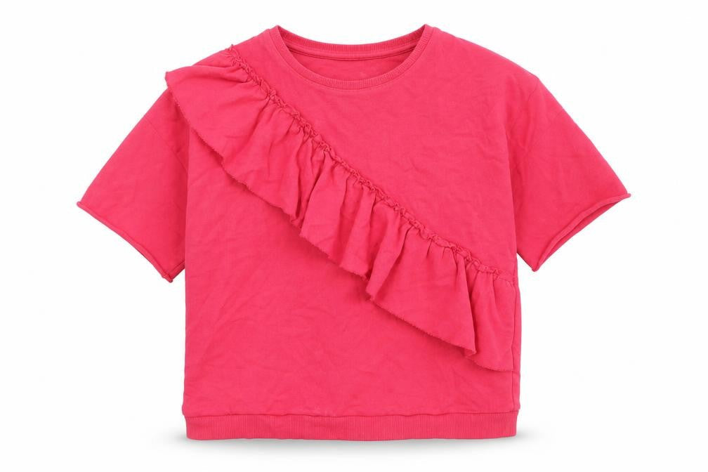 Marks & Spencer Girls Pink  Jersey Pullover Sweatshirt Size 12-13 Years  - Frill Detail