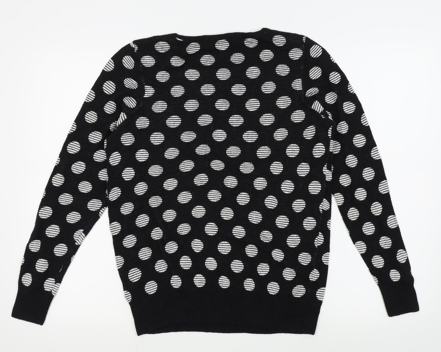 aniston Womens Black Polka Dot  Pullover Jumper Size 10