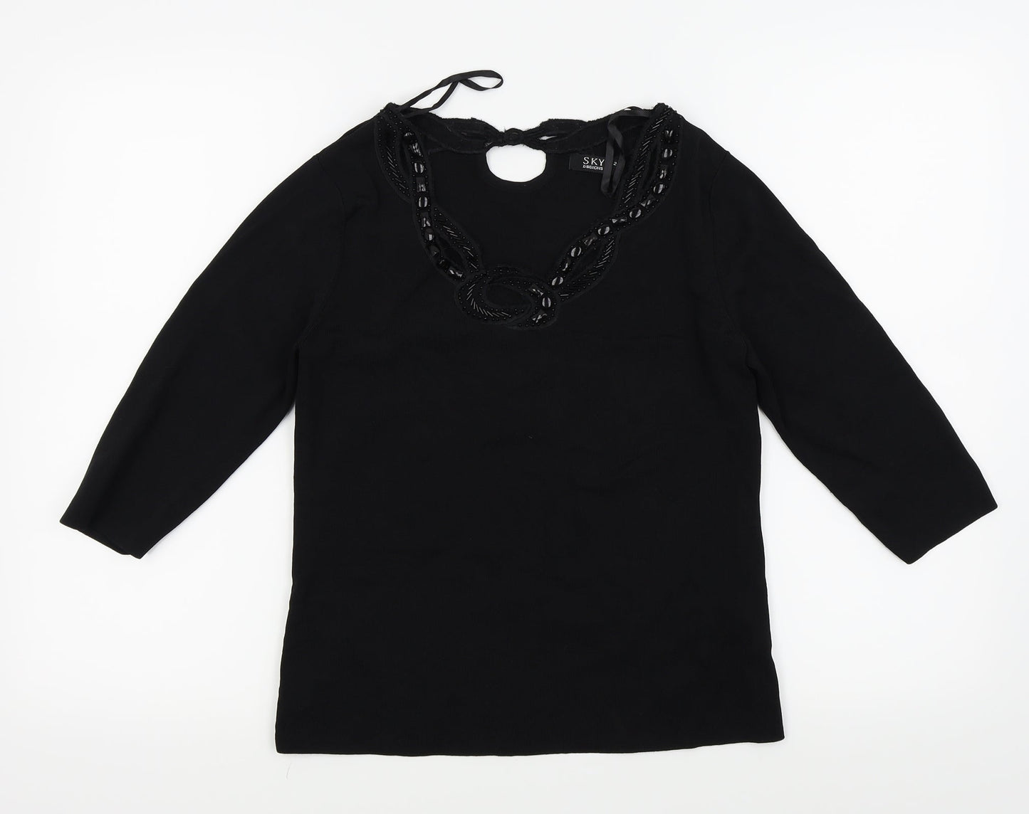 Sky Designs Womens Black   Basic T-Shirt Size 2
