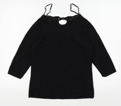 Back view of Sky Designs women’s black basic t-shirt, size UK 2