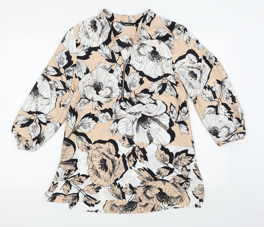 Roman Womens Pink Floral  Basic Blouse Size 12