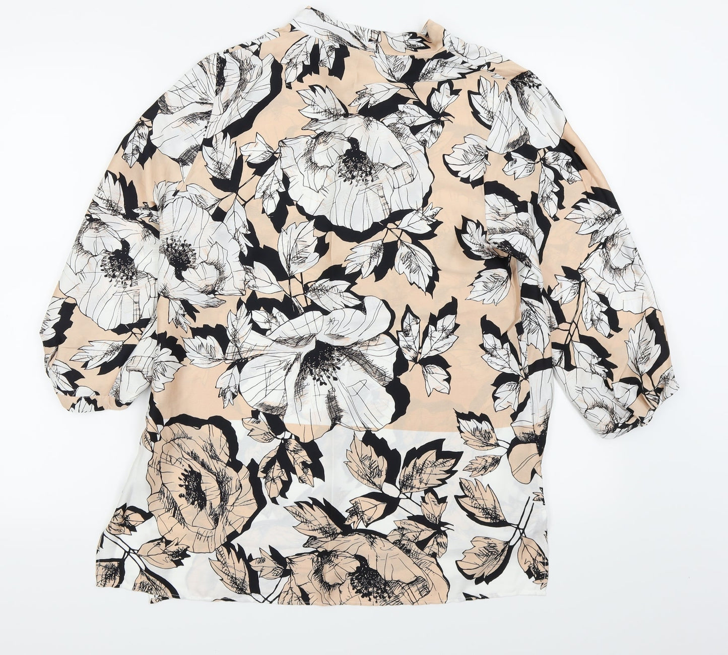 Roman Womens Pink Floral  Basic Blouse Size 12