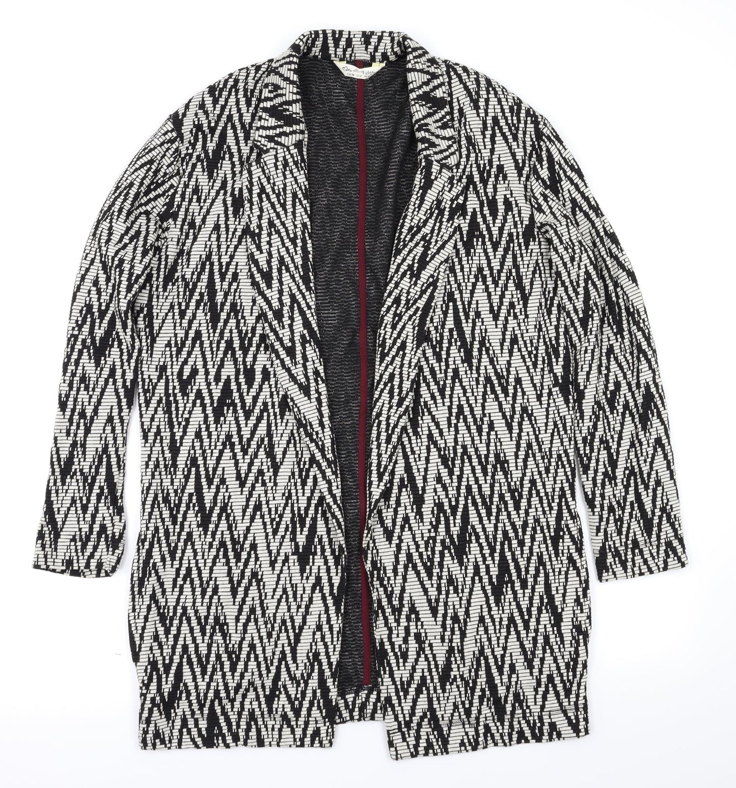 Miss Selfridge Womens Black Argyle/Diamond  Jacket  Size 10