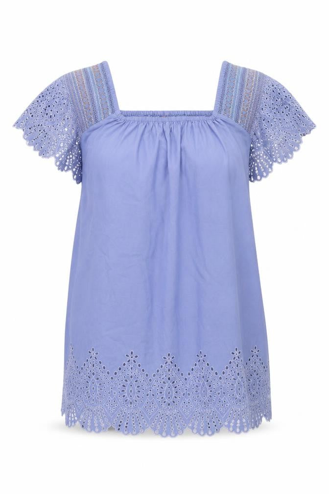 Resort Womens Blue Floral  Basic Polo Size S