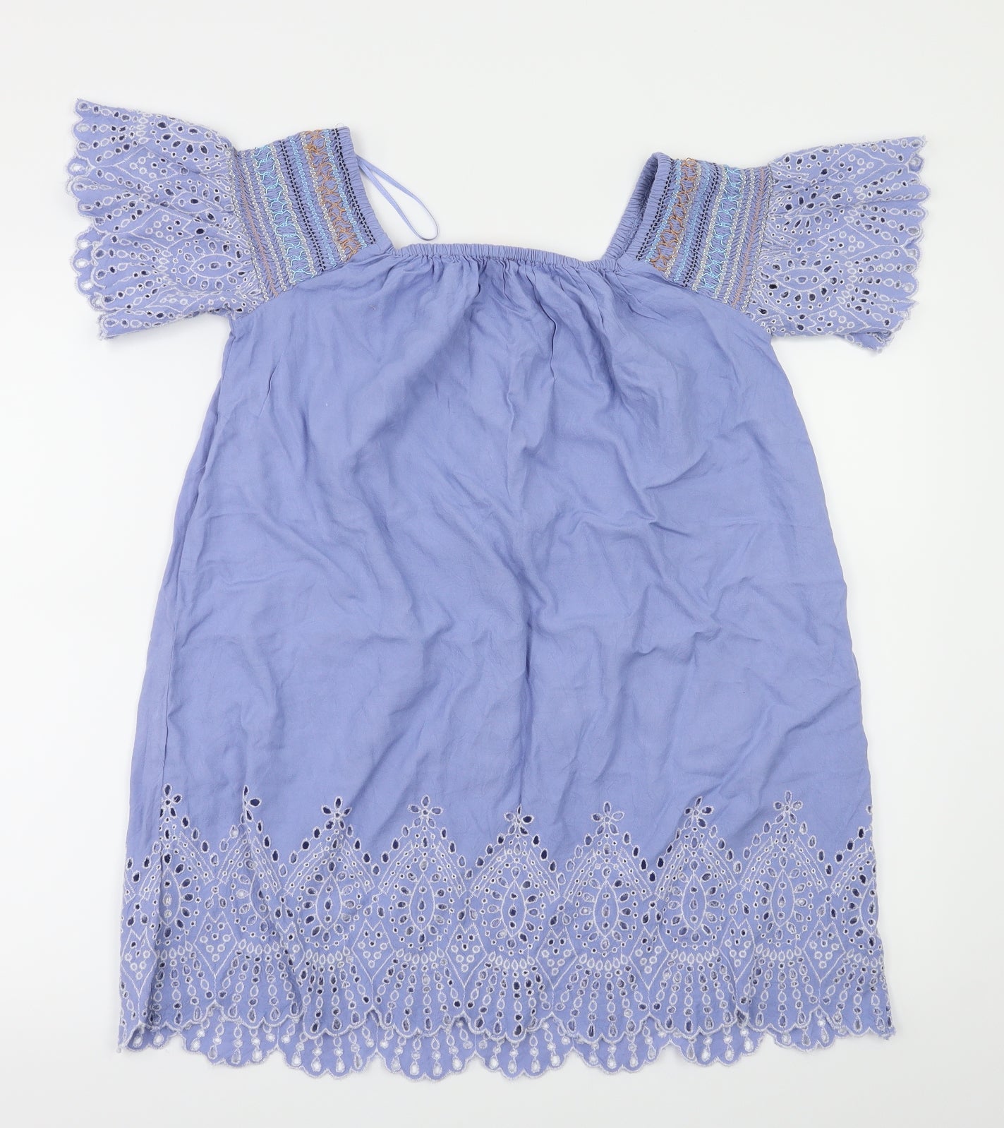 Resort Womens Blue Floral  Basic Polo Size S