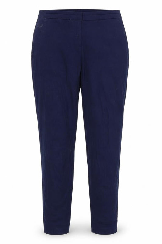 Front view of Primark women’s blue trousers, size UK 6, 26-inch leg