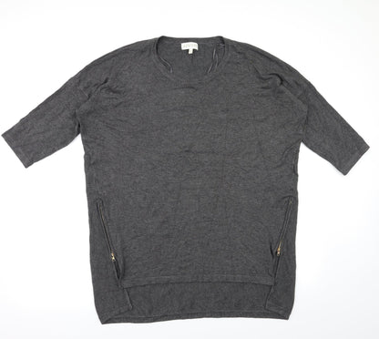Front view of Apricot women’s grey basic t-shirt, size UK 14