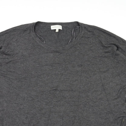 Close-up detail of Apricot women’s grey basic t-shirt, size UK 14