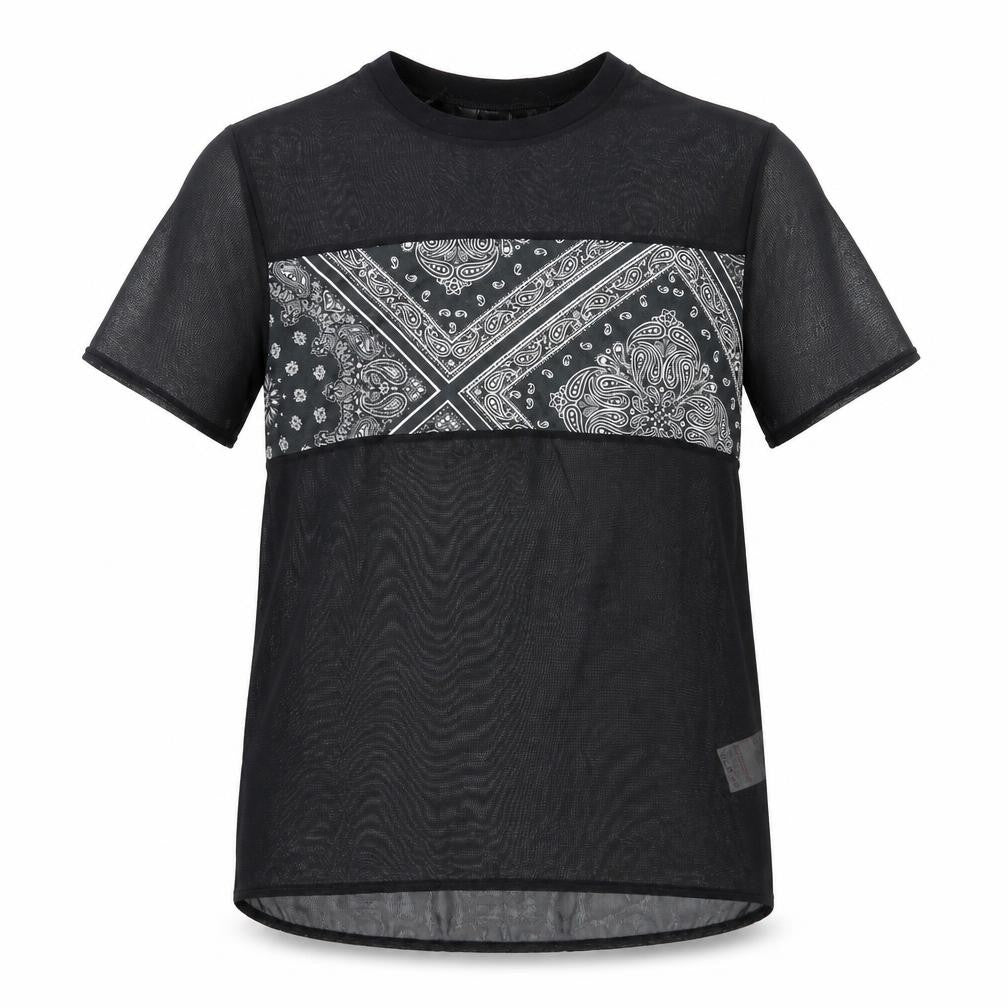 Preworn Womens Black Argyle/Diamond  Basic T-Shirt Size XS