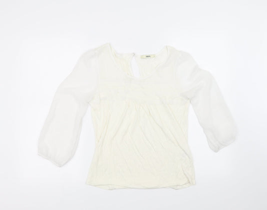 Oasis Womens White   Basic T-Shirt Size 8