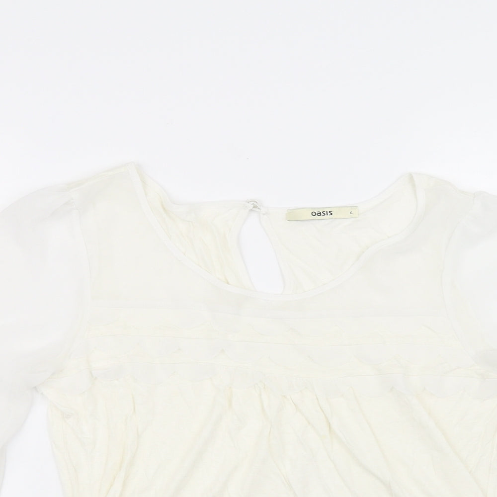 Oasis Womens White   Basic T-Shirt Size 8