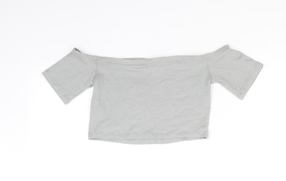 Back view of Select women’s grey basic blouse, size UK 8