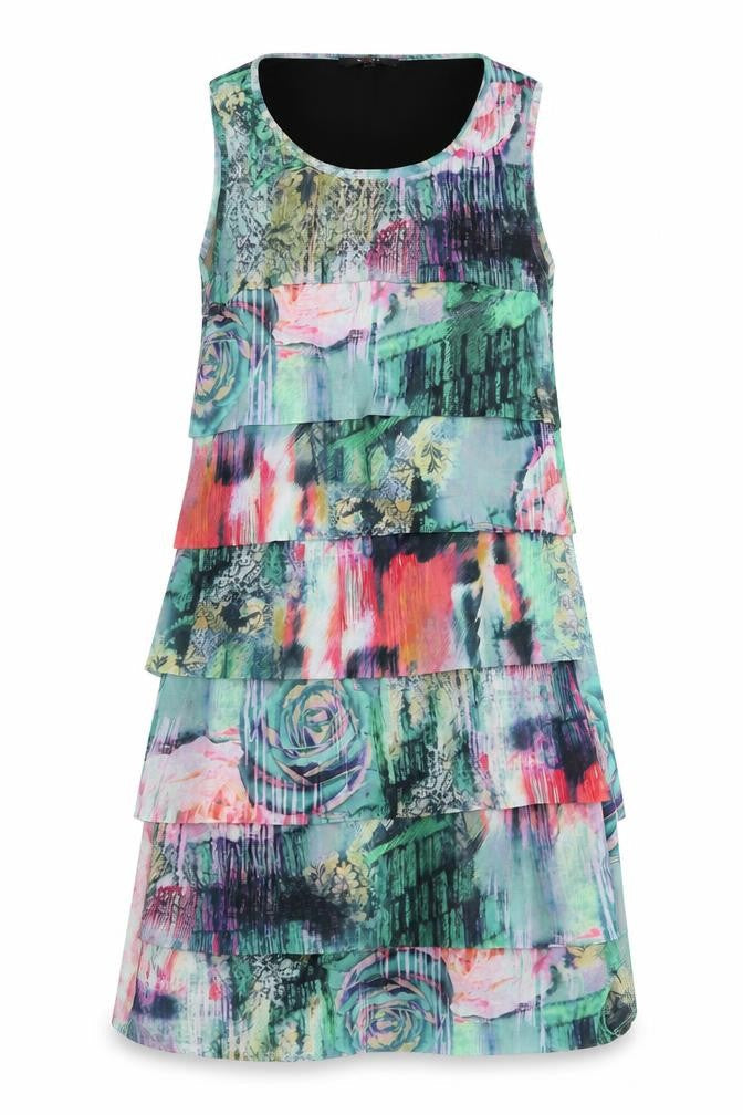 Yest Womens Green Floral  A-Line  Size S
