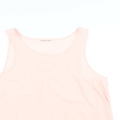 Close-up detail of Atmosphere women’s pink basic t-shirt, size UK 20