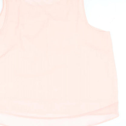 Brand and care label for Atmosphere women’s pink basic t-shirt, size UK 20