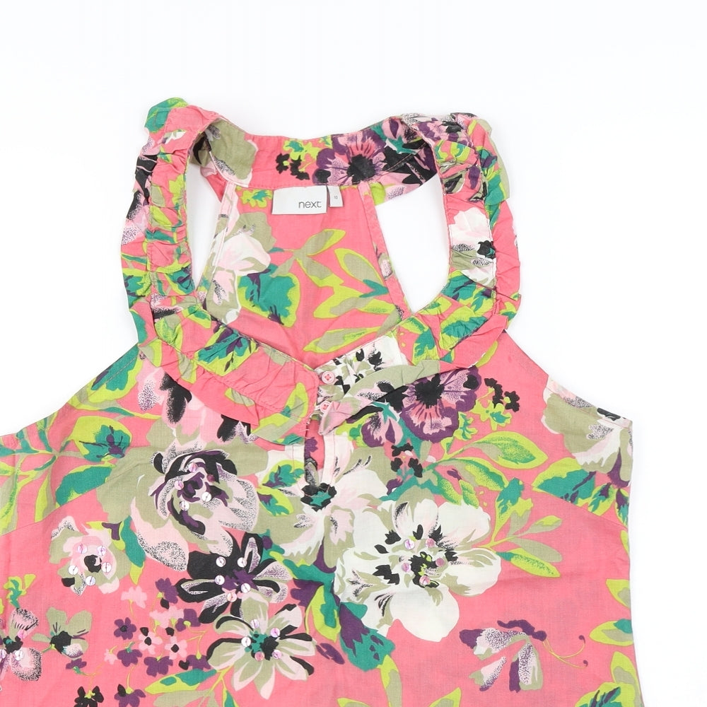 NEXT Womens Pink Floral  Basic Blouse Size 10