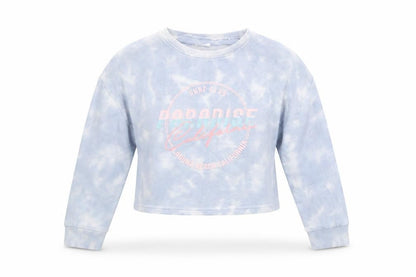 Front view of Next girls’ blue pullover sweatshirt, size 11-12, years - california