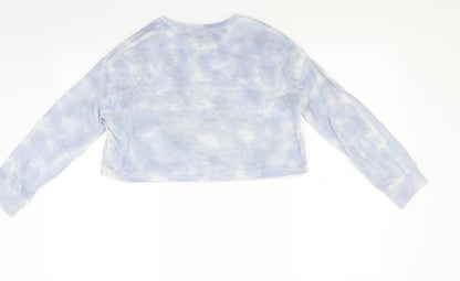 Back view of Next girls’ blue pullover sweatshirt, size 11-12, years - california