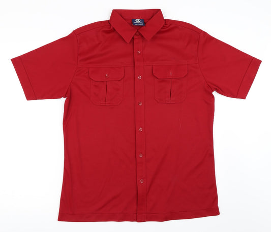 C&A Mens Red    Button-Up Size S