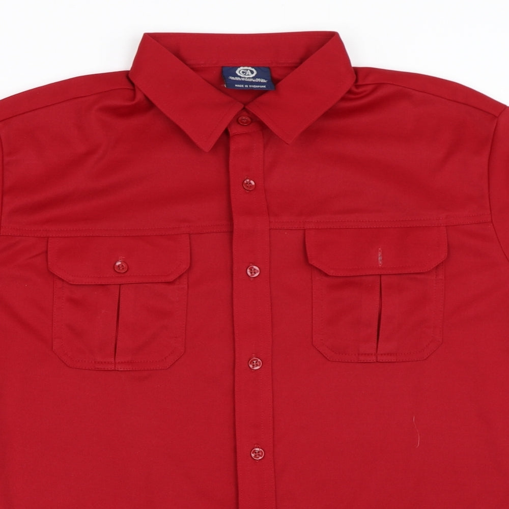 C&A Mens Red    Button-Up Size S