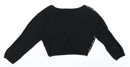 Back view of Influence women’s black cardigan jumper, size L