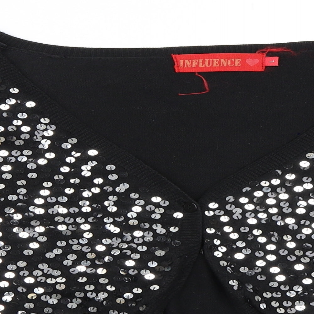 Influence Womens Black   Cardigan Jumper Size L
