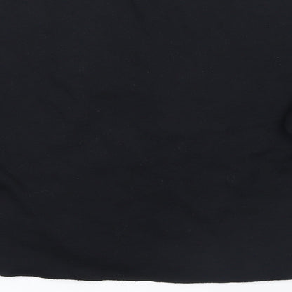 Brand and care label for River Island women’s black jumper, size S, - print on front