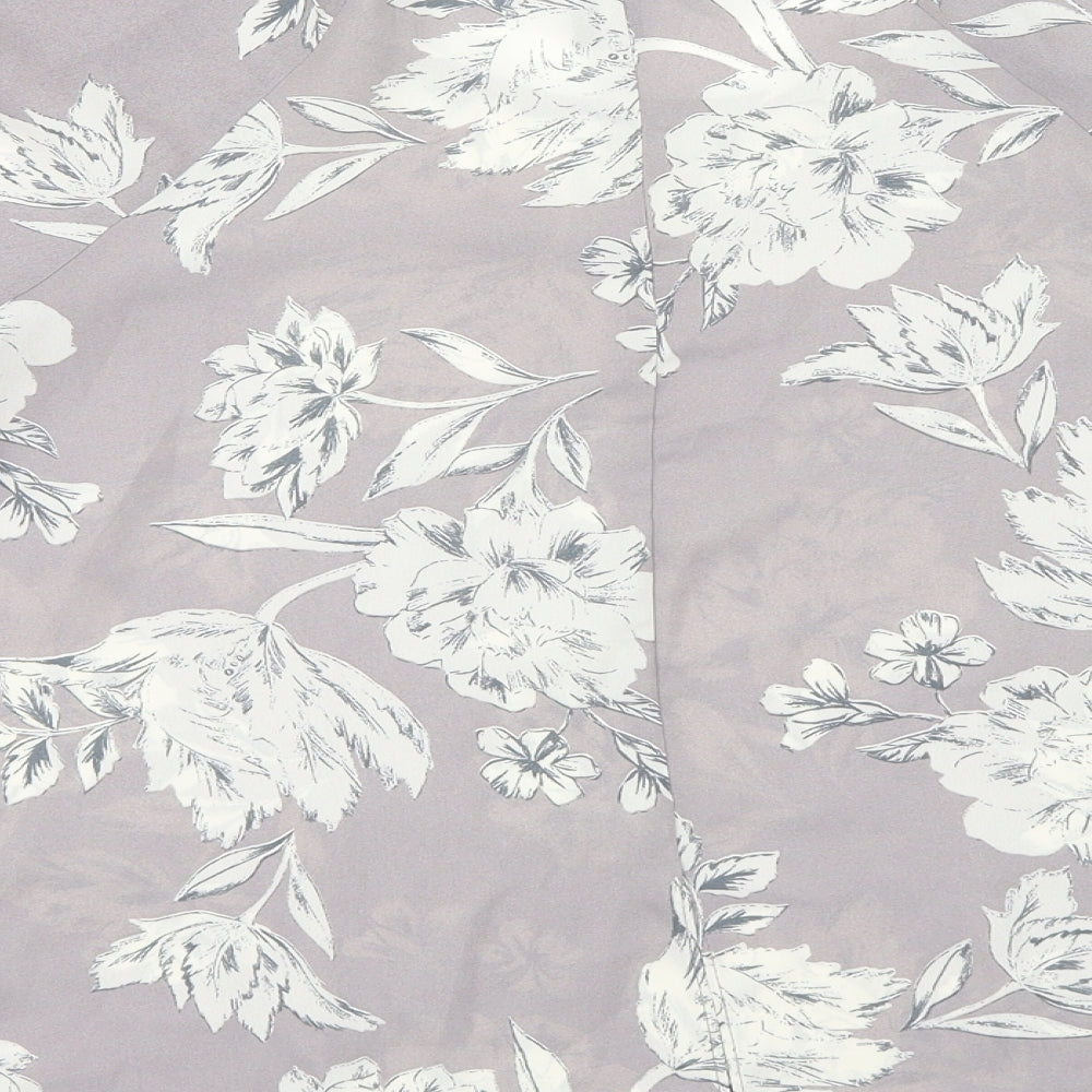 Atmosphere Womens Grey Floral  Basic Blouse Size 4