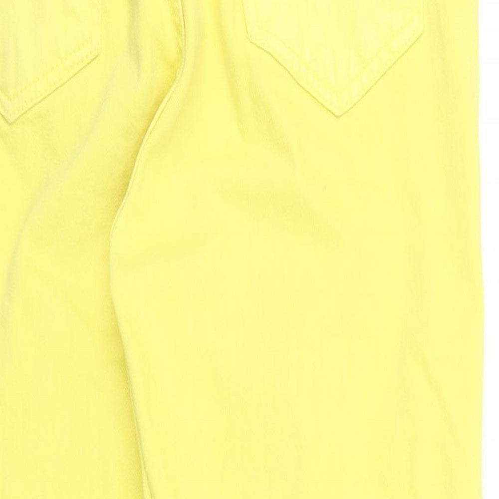 I SAW IT FIRST Womens Yellow  Denim Cropped Jeans Size 10 L20 in - ripped details