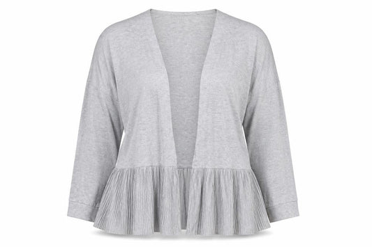 Front view of Dorothy Perkins women’s grey cardigan jumper, size M