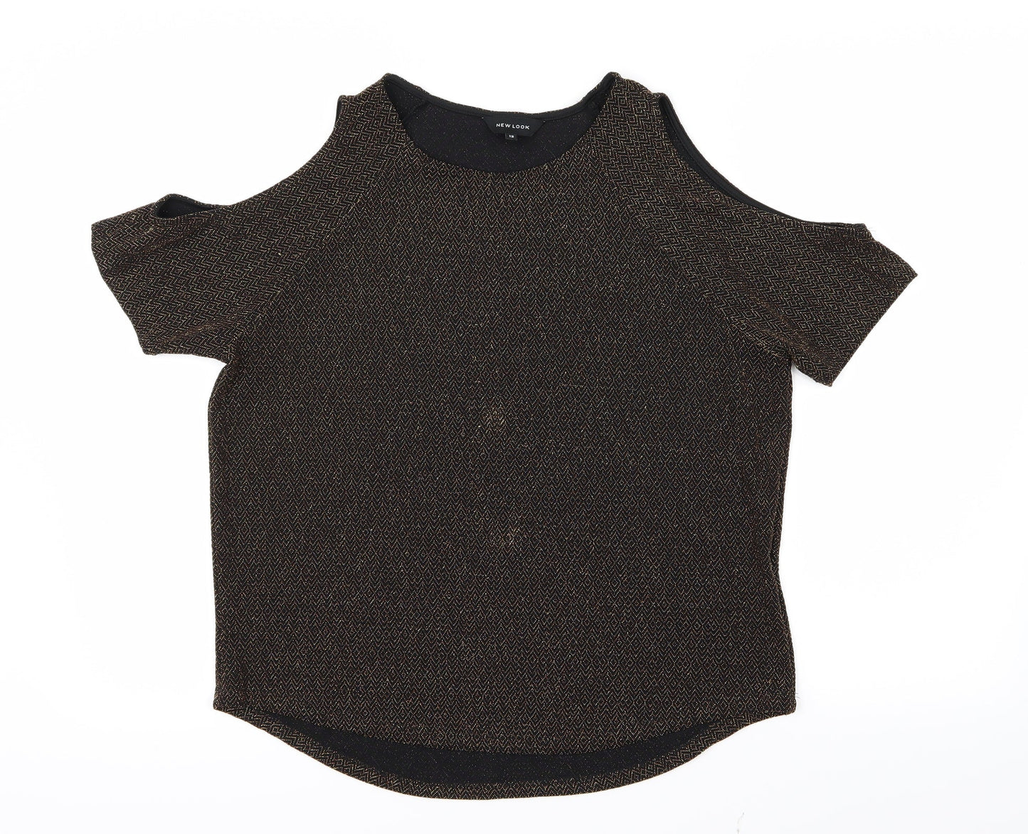 New Look Womens Gold   Basic T-Shirt Size 12  - Open Shoulders