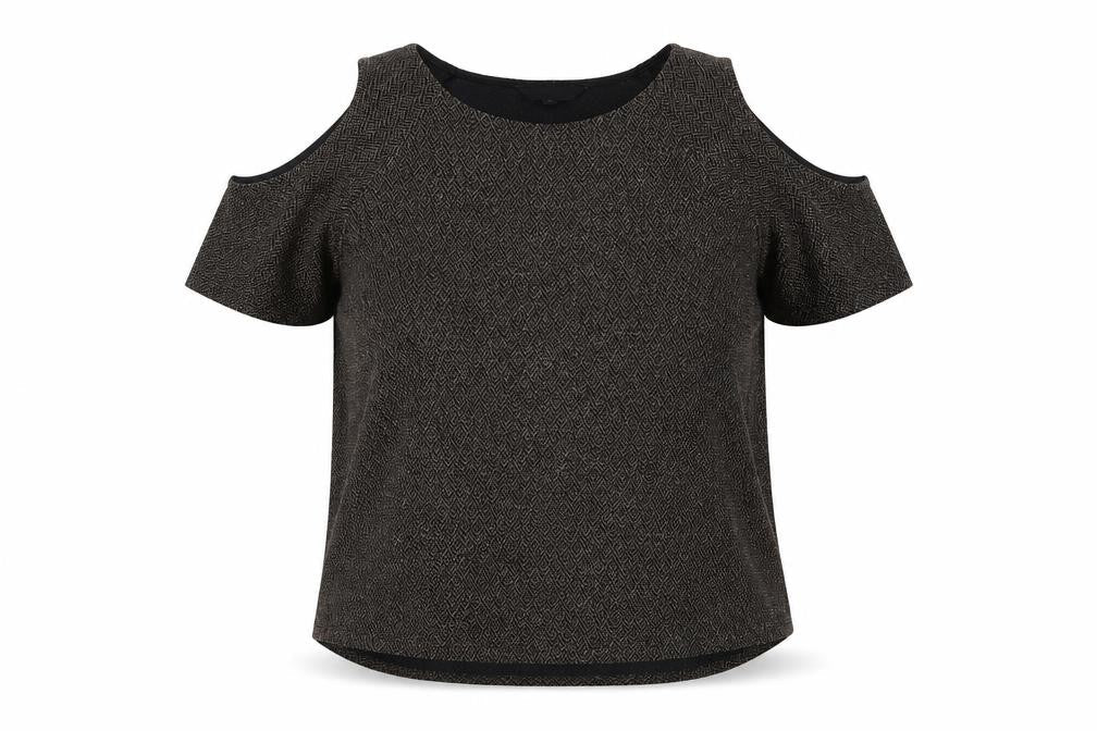 New Look Womens Gold   Basic T-Shirt Size 12  - Open Shoulders