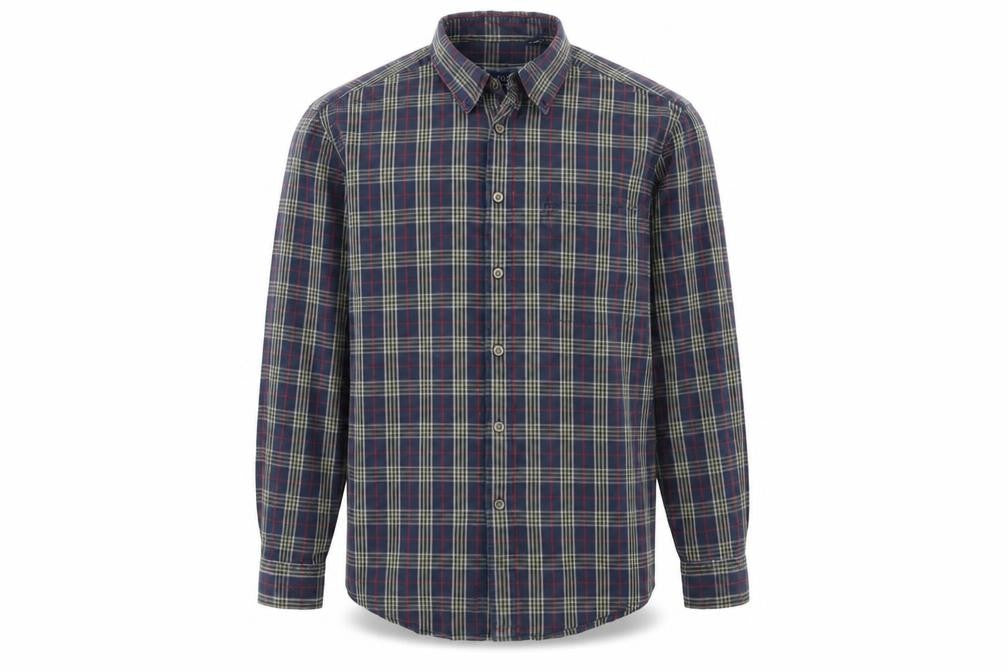 IZOD Mens Blue Check   Button-Up Size M