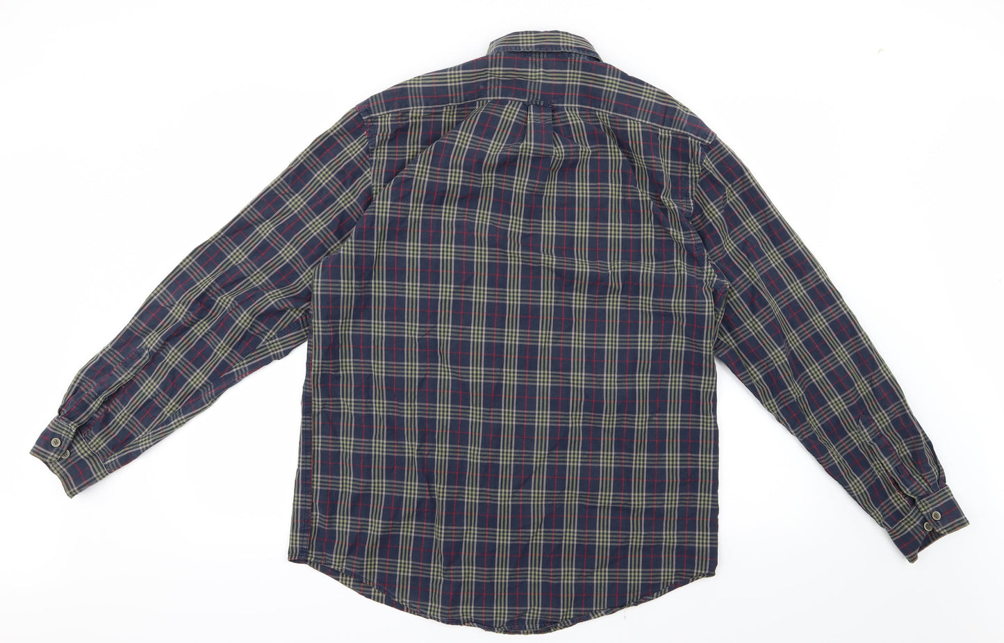IZOD Mens Blue Check   Button-Up Size M