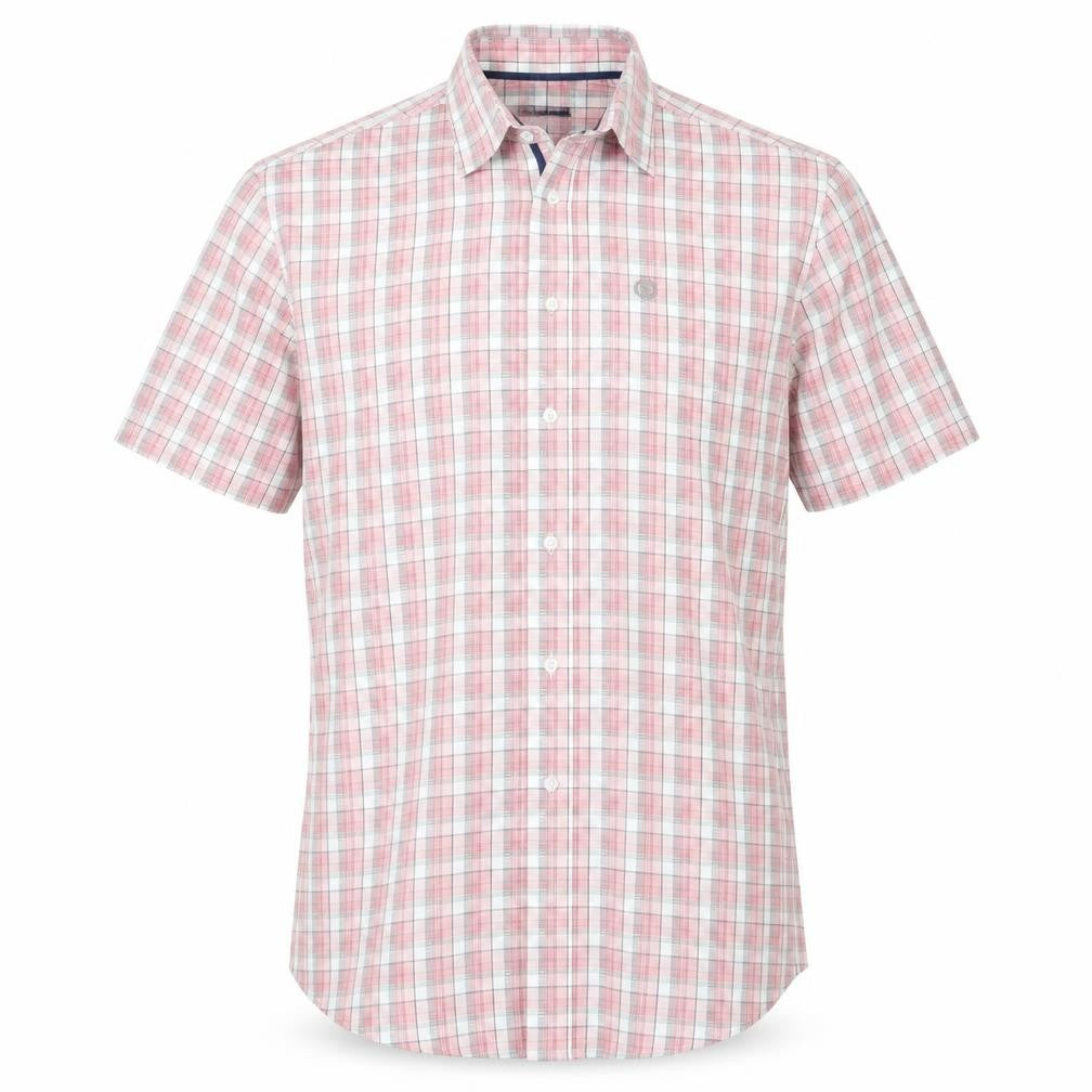 Easy Mens Pink Check   Button-Up Size M