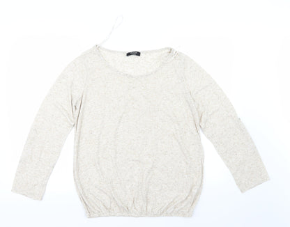 Front view of George women’s beige knit jumper, size UK 14