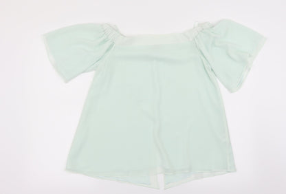 Additional front view of Rive Island women’s green basic blouse, size UK 10