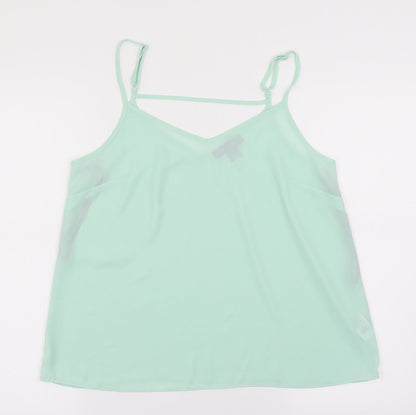 Additional front view of Primark women’s green camisole tank, size UK 12