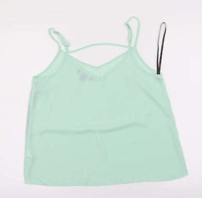 Back view of Primark women’s green camisole tank, size UK 12