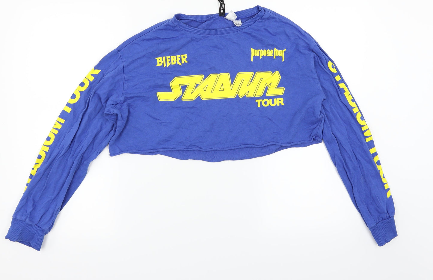 H&M Womens Blue   Pullover Jumper Size S  - Justin Beiber Tour