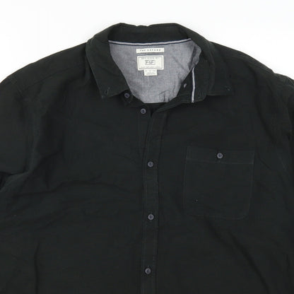 Close-up detail of F&F men’s green button-up, size L