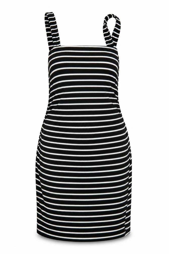 SheIn Womens Black Striped  Pencil Dress  Size L