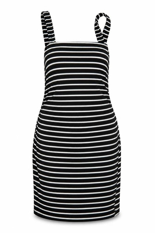 SHEIN Womens Black Striped  Pencil Dress  Size L