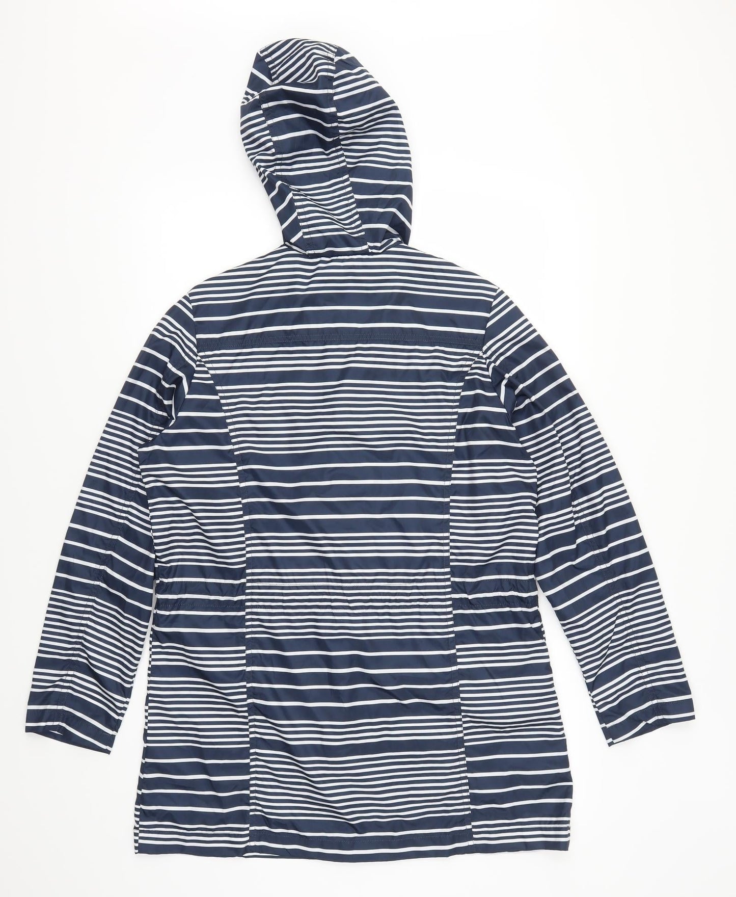 BHS Womens Blue Striped  Anorak Coat Size 10
