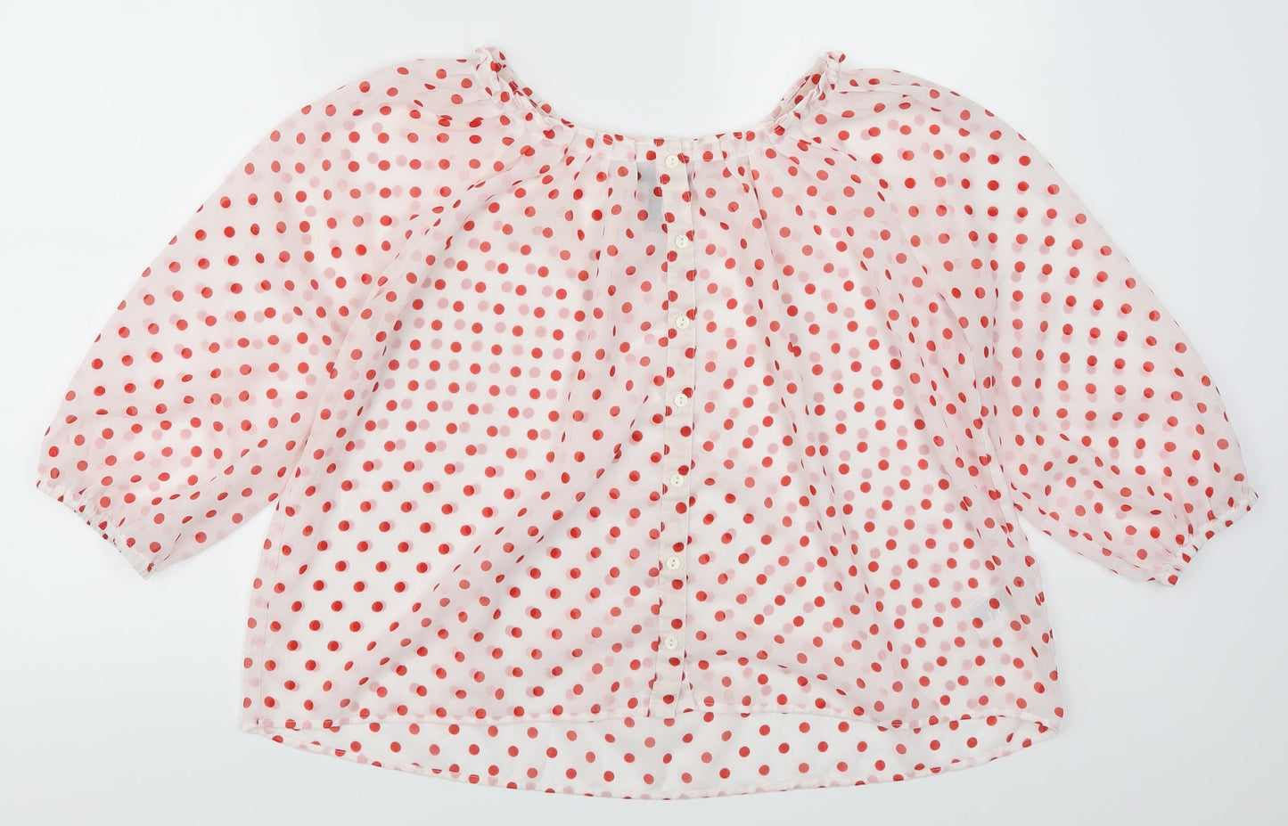 H&M Womens Red Polka Dot  Basic Button-Up Size 6