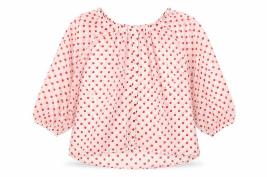 H&M Womens Red Polka Dot  Basic Button-Up Size 6