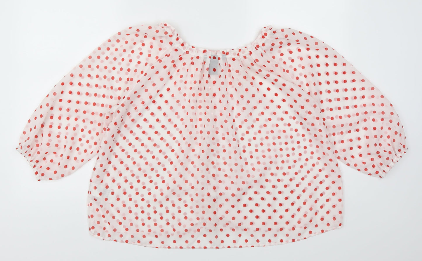 H&M Womens Red Polka Dot  Basic Button-Up Size 6