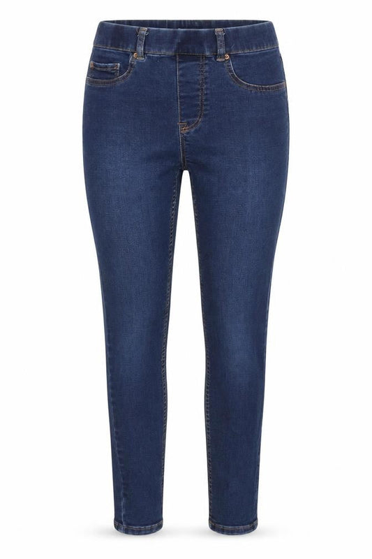 Front view of New Look women’s blue denim skinny jeans, size UK 8, 25-inch leg